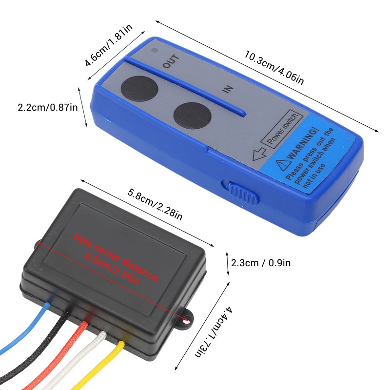 Wireless Winch Remote Control Kit 434MHZ Receiver 12V 24V Switch