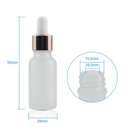 Wwolife 10 PCS 2/3oz (20ml) White Frosted Glass Dropper Bottles Perfume Aromatherapy Cosmetic Container Essential Oils Sample Mini Empty Dropper Bottles with Funnel Include