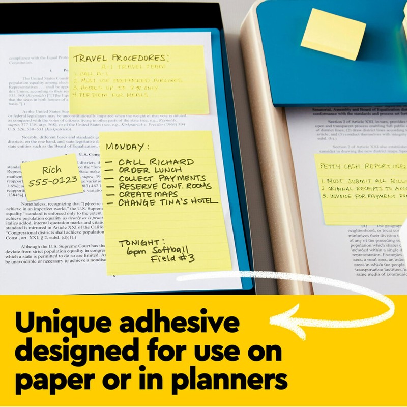 Post-it Notes, 3 in x 3 in, 12 Lined Sticky