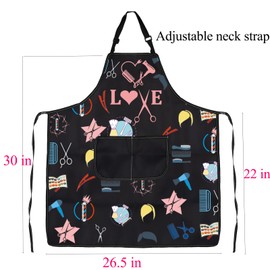 ENSIANTH Schürze für Friseure, Friseurschürze, Friseurschürze, Friseurschürze mit Taschen, Kosmetikerin, Geschenk, Friseurschürze, M