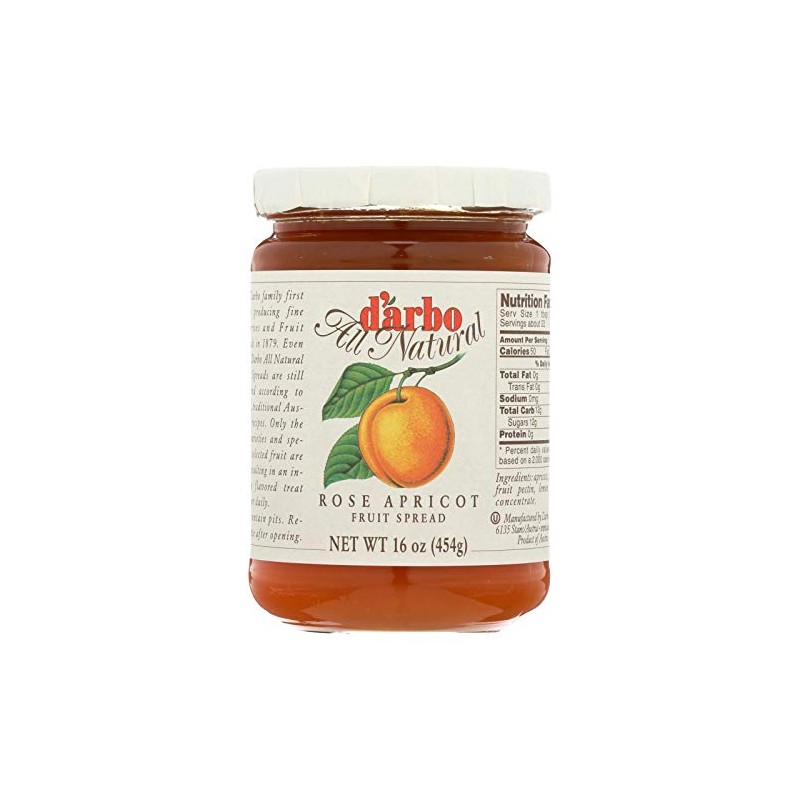 D'Arbo Rose Apricot Fruit Spread, (Pack of 6)