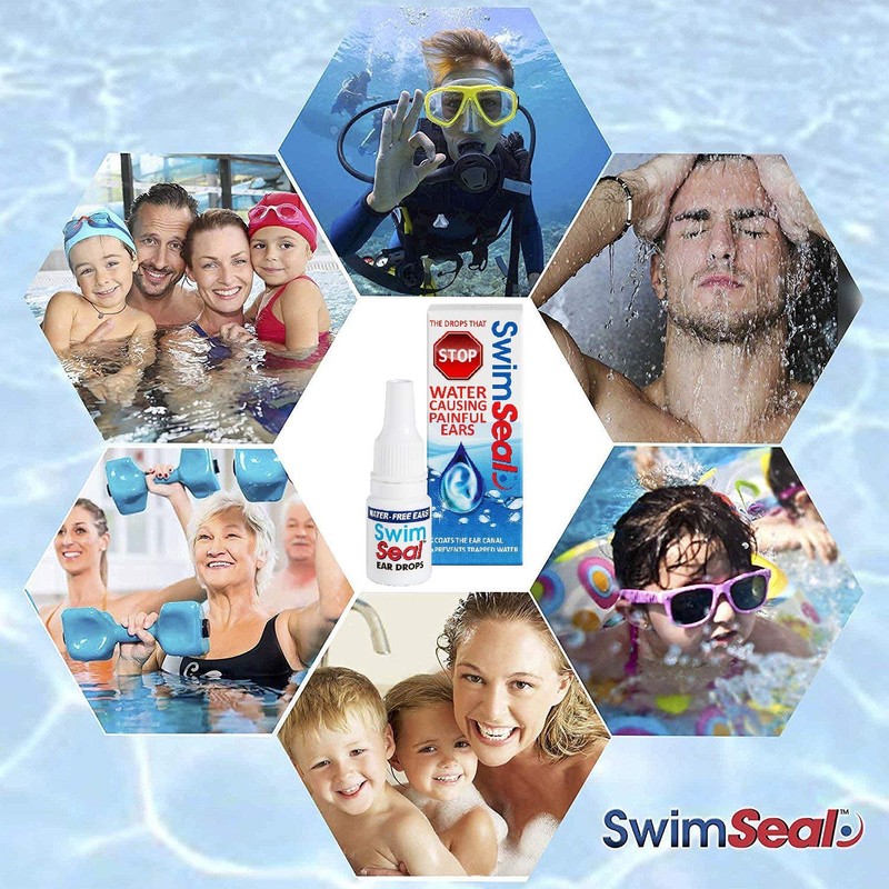 SwimSeal Twin-Pack All Natural Protective & Ear Clearing Drops for