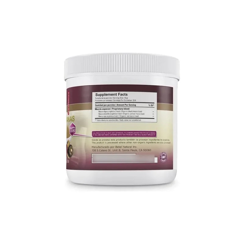 Betel Natural Polvo Orgánico De 3 Macas Peruanas