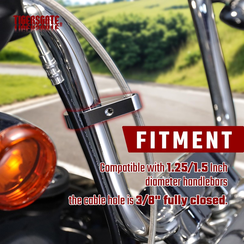 TIGERSGATE 1 1/2"" Chrome Billet Handlebar Frame Mount Clutch Cable