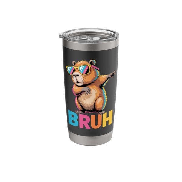 Bruh Funny Hamster Dab Cool Sunglasses Meme Stainless Steel Insulated