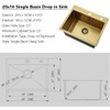 Jshozzy Gold Bar Sink, 20" x 16" Gold Drop in