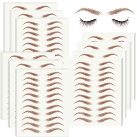 20 Sheets 220 Pairs Eyebrow Tattoo Sticker Waterproof 4D Hair-Like Natural Fake Tattoo Eyebrows Transfers Stickers Peel Off Brows Grooming Shaping Makeup Sticker for Women Girls, Brown