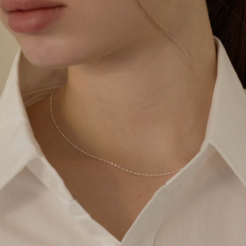 925 silver twist chain necklace gift package / 925실버 트위스트
