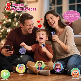 Mini Karaoke Machine for Kids/Adults:Portable Bluetooth Speaker with 2 Wireless Microphones Birthday Gifts for 4 5 6 7 8 9 10 11 12+ Years Old Girl Boy Party Singing Toys,Excellent Sound Simple Button