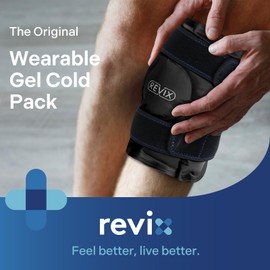 REVIX REVIX Ice Wrap for Knee Discomfort, Reusable Knee Ice Pack Wrap with Cold Compress Therapy for Muscle Ache, Promotes Post-Workout Recovery, Soft Plush Lining, Black