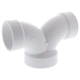 PlumberStop - 4" DWV PVC Double 1/4 Bend 90 Degree Elbow (H × H × H) For Solvent Weld Socket Fittings – Schedule 40 PVC, Non-Pressure Drainage and Vent Systems