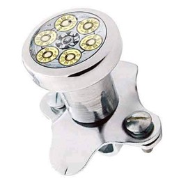 TRICKTOPPERS Billet Aluminum Polished Steering Wheel Spinner Suicide Brody Knob for Hot Rod Customs Car Truck SUV Tractor Trailer Big Rig Boat & More - Veteran Military 44 Mag Revolver Printed Image