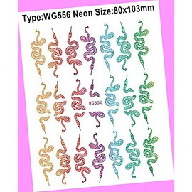 Black & White Snake Rose Heart Love Arrow Moon Stars 3D Nail Sticker Wg556 Neon for Nails Design Nail Art Stickers Decals Supplies Manicure Tips Sticker Colorful for Nail Decorations