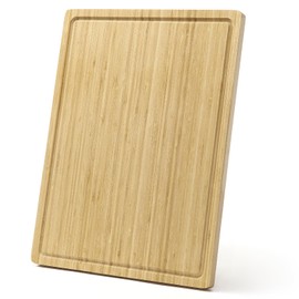 18 x 12 Inch Bamboo Cutting Board for Kitchen, Wooden Butcher Block with Juice Groove & Handle, Large Wood Charcuterie Cheese Board, Bamboo Chopping Board for Meat and Vegetables