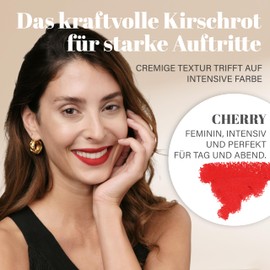 EGYPT-WONDER Day+Night Lipstick Cherry - Intense Cherry Red - Creamy, Nourishing Lipstick with Jojoba Oil - Vegan & Microplastic Free - Made in Germany