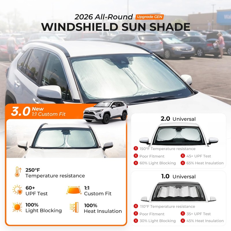 [2026 Upgraded] DooGooCoo Windshield Sun Shade for Honda Pilot 2016-2025
