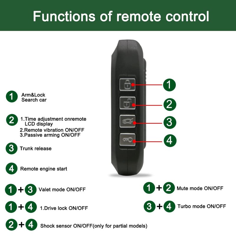 Universal Two Way Car Remote Engine Start with Car Alarm