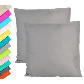 JACK Set of 2 Outdoor Cushion Covers, 45 x 45 cm, Waterproof Seat Cushion, Lounge Cushion, Garden Chair, Lotus Effect, Colour: Grey