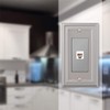 Amerelle Continental Single Phone Cast Metal Wallplate in Satin Nickel