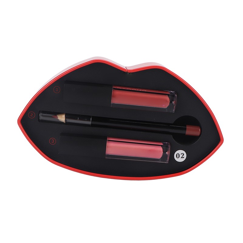 Lip Gloss Set Matte Glitter Liquid Lipstick Lip Liner Long