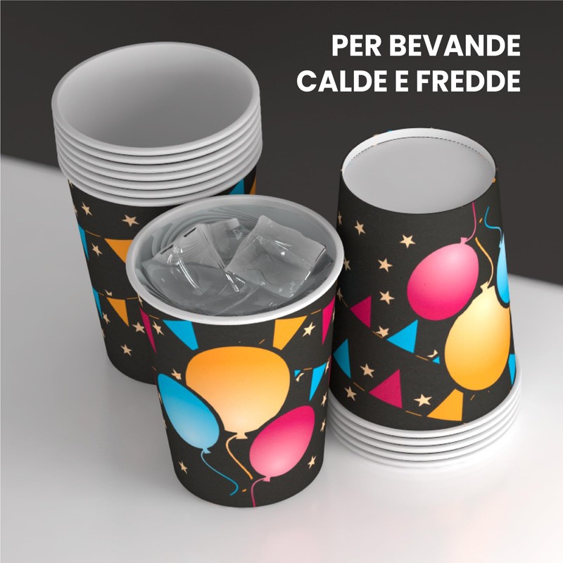 Baciato Caffè 100 Paper Cups 200 ml Made in Italy