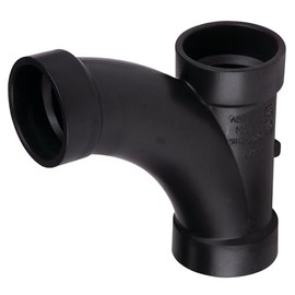 NIBCO 3 in. All Hub ABS Long Radius Combination Tee-Wye, ABS DWV, Solvent Weld, Fig No 5812LR
