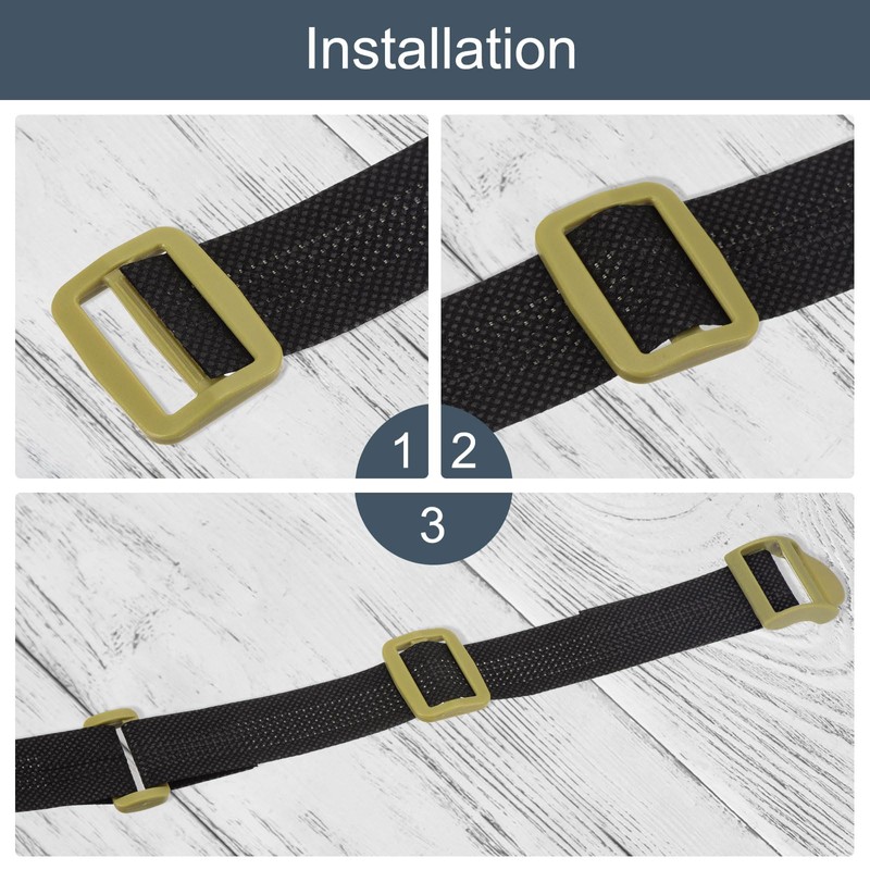 sourcing map 25Pcs Plastic Slide Buckle, 1 1/4" Tri-Glides Slides,