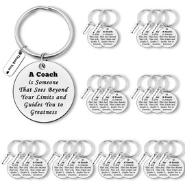 24Pcs Thank You Gifts for Coach Women Men Appreciation Keychain for Trainer Inspirational Gifts for Football Softball Soccer Team Fitness Instructor Birthday Christmas Thanksgiving Gift for Coach