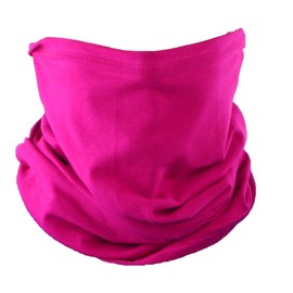 Cotton Face Mask Bandana Tube Scarf Made in America Solid Neck Gaiter (Raspberry)