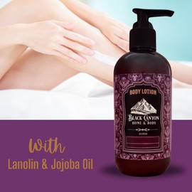 Black Canyon Black Currant Vanilla Scented Body Lotion with Lanolin and Jojoba Oil, 12 Oz (2 Pack)
