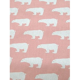 Polar Bear Cotton Linen Blend Fabric by The Yard