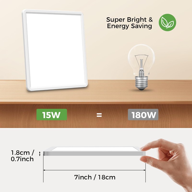 zemty LED Ceiling Light, 15 W 1800 LM Ceiling Light