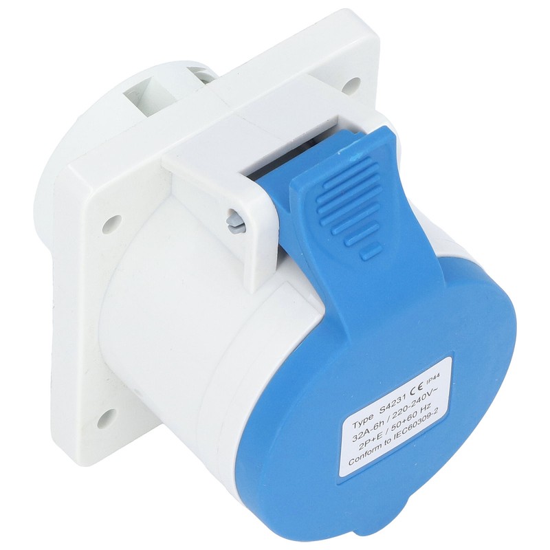 3 Pin 2P+E Industrial Connector IP44 Waterproof Concealed Mount Aviation