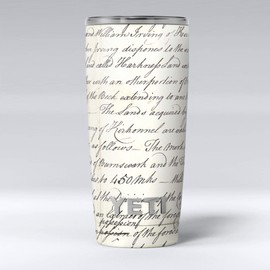 Design Skinz The 18th Century Script Pattern - Skin Decal Vinyl Wrap Kit compatible with the Yeti Rambler Cooler Tumbler Cups
