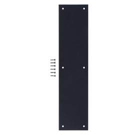 BRINKS Commercial - Commercial 15" Push Door Plate, Matte Black Finish - Rust and Corrosion Resistant Door Plate