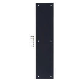 BRINKS Commercial - Commercial 15" Push Door Plate, Matte Black Finish - Rust and Corrosion Resistant Door Plate