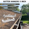 20 Pcs Gutter Hangers 5 inch with Pre-Inserted Quick Screw