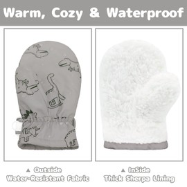 Olreco Baby Gloves Toddler Snow Mittens Toddler Mittens for Toddler Boys Baby Mittens 6-12 Months Toddler Waterproof Mittens
