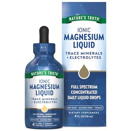 Nature's Truth Ionic Magnesium Liquid Drops | with Electrolytes & Trace Minerals Complex | 200mg | 4 Fluid Ounces | Vegan, Non-GMO & Gluten Free Suppl