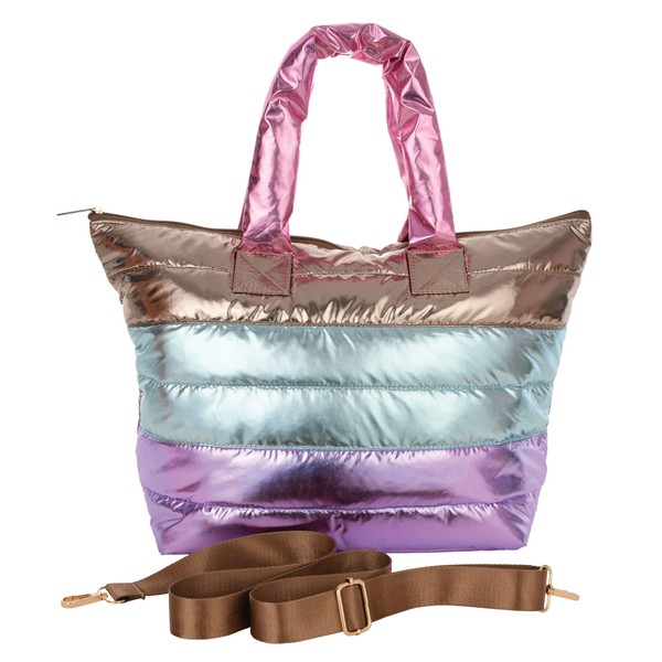 iscream 22" x 11.5" Overnight Puffer Travel Tote Bag with