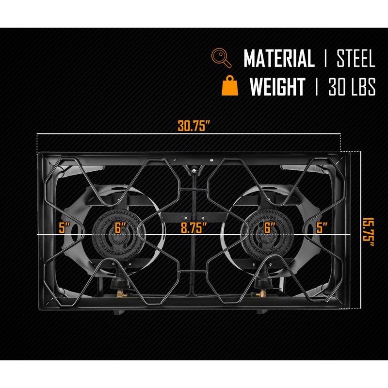 CONCORD Double Propane Burner, Outdoor 2 Burner Camping Stove