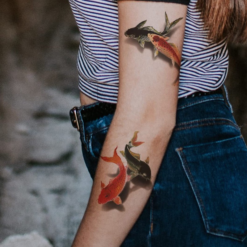 Oottati 2 Sheets Waterproof Arm Hand Temporary Tattoo Stickers 3D