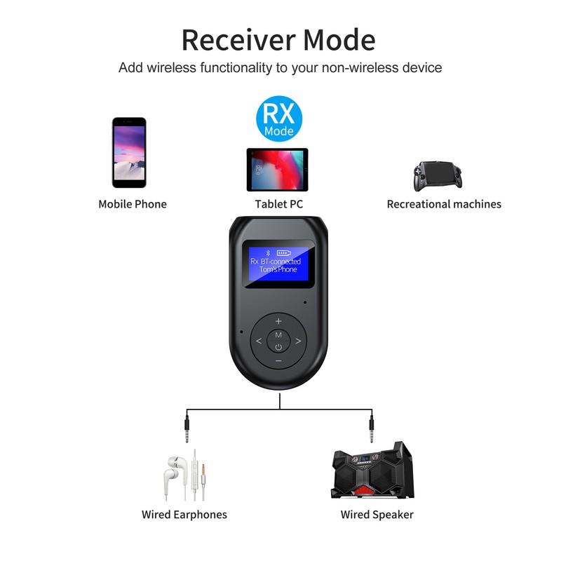 LCD Bluetooth 5.0 Adapter USB Wireless Receiver and Transmitter 2