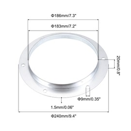 PATIKIL 7" Duct Connector Flange, Metal Straight Pipe Exhaust Flange Duct Mounting Plate for Heating Cooling Ventilation HVAC System, Galvanized Steel