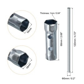 TA-VIGOR Lgnition Spark Plug Spanner 16mm & 18mm, Manual Spark Plug Wrench Hex Socket Tool with Lever Bar for Motorcycle, Engine Repair 2 Pcs