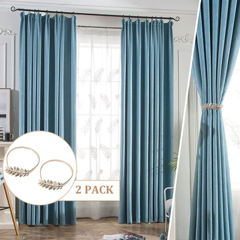 Curtain Tiebacks, Metal Leaves Curtain Holdbacks Adjustable Curtain Straps Curtain