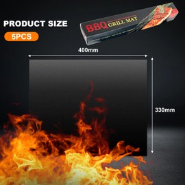 BBQ Grillmatte, Antihaft Grill Matte Backmatte (40 * 32CM), Wiederverwendbar Backmatte Backpapier Dauerbackfolie für Gasgrill und Holzkohle, Elektronischen Grill, Backofen