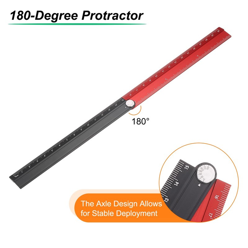 sourcing map 2pcs Folding Straight Ruler 30cm Metric Aluminum Alloy