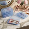 Forever bene 4-Pack Blue Plastic Storage Boxes with Lids, Medium