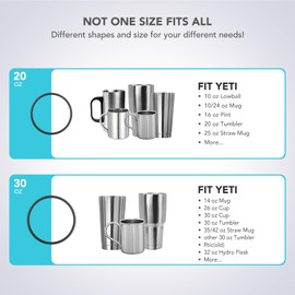 Rubber Seal Replacement Gasket for Yeti Lid, Leak-proof O Ring Replacement Compatible with Yeti 20 oz Tumbler, 10/24 oz Mug, 25 oz Straw Mug and 10 oz Lowball, 4 Packs